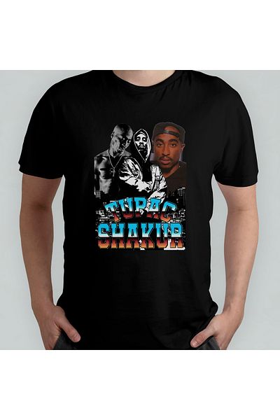 Pixxa TUPAC 2PAC Crew Neck 100% βαμβακερό μπλουζάκι - Μοντέλο 9