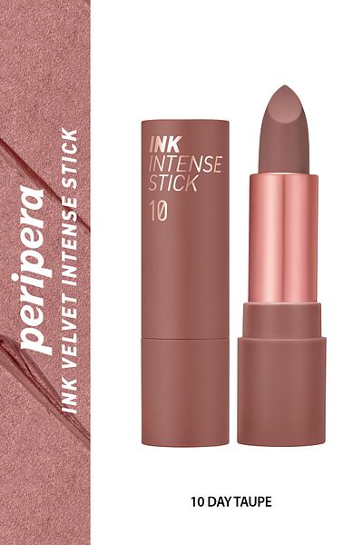 PERIPERA Intense Color Pigmented, Velvet Look Lipstick Peripera Ink Velvet Intense Stick (010 Day Taupe)