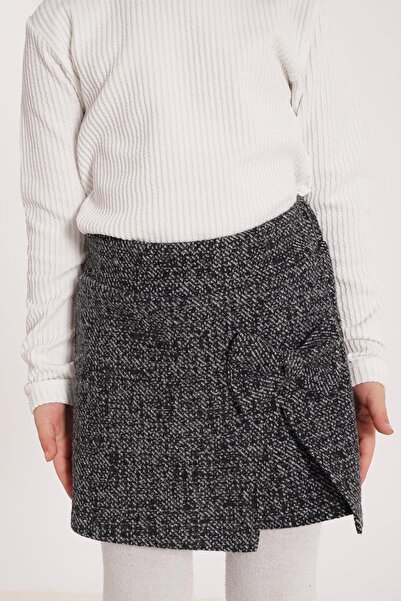 zepkids Μαύρο Χρώμα Κοριτσίστικη Φούστα με Λεπτομέρεια Φιόγκου