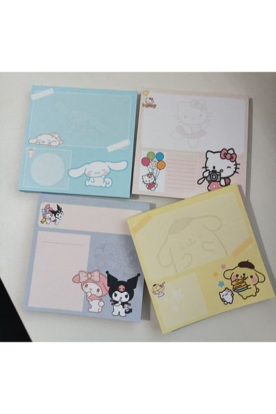 nihonwosekai Sanrio Kuromi My Melody Cinnamoroll Hello Kitty Purin Anime Memopad 8x8 cm 48 σελίδες