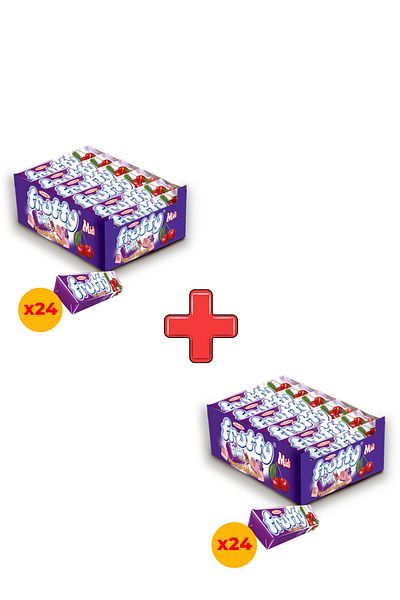 TAYAŞ Frutty Midi Cherry Soft Candy 20 g X 24 Pieces Boxed 2 Pack