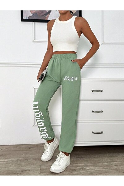 DCL STYLE Pantaloni de trening cu imprimeu, croială confortabilă