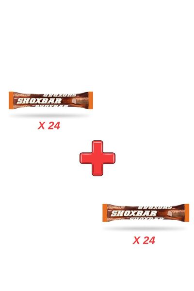 TAYAŞ Shox Bar Kakao Kaplamalı Fındık Aromalı Kakaolu Nuga Bar 15 Gr X 24 Adet Kutulu 2'li Paket