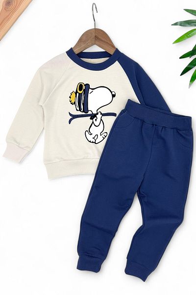VOY KİDS Set de trening sezonier Snoopy pentru băiat de 2-5 ani - decolteu