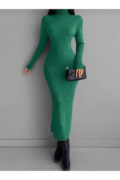 exxitcollection Rochie tricotaje cu gât roscat 125 cm
