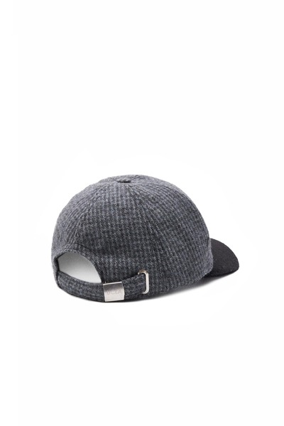UCLA LOGAN Сіра бейсболка в клітинку з вишитим логотипом і металевою пряжкою, універсальний розмір, унісекс