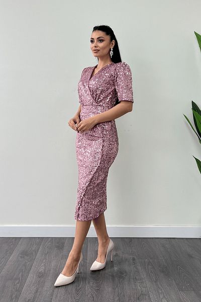 giyimmasalı Φόρεμα Velvet Sequin Jacket - Powder