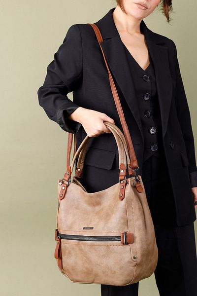 Getcho Lisvel Women's Zippered Large Mink Shoulder Bag and Crossbody Bag Large Volume Daily Stylish Convenient