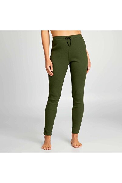 KIABI Ribbed knit trousers GREEN