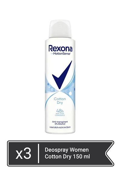 Rexona Deospray Women Cotton Dry 150 ml  x 3 pieces