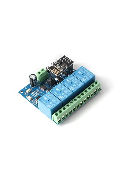TLS Robotik ESP8266 ESP-01 12V 4 Kanallı WiFi Röle Modülü - Akıllı Ev Uzaktan Kontrol Anahtarı
