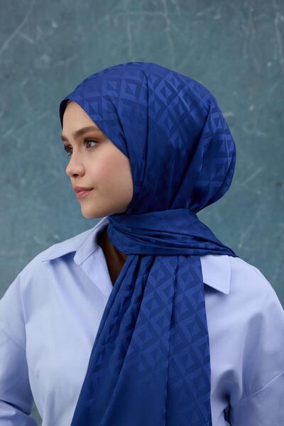 İpekhan Fall Winter İpeksi Jakar Şal Mavi 9019-05