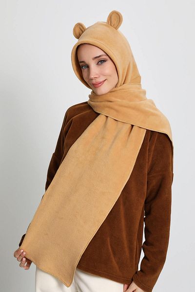 Aisha's Design قبعة صوف نسائية - قبعة شتوية بغطاء للرأس وطوق للرقبة وأذنين، B-83PL
