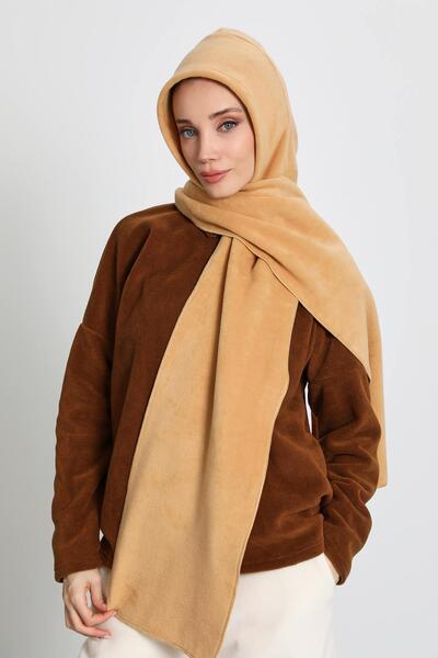 Aisha's Design Women's Fleece Winter Beanie, Scarf, Neck Collar Shawl, B-85Pl, Camel Hair