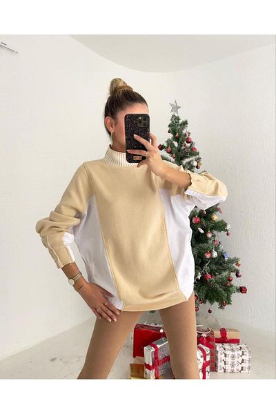 SHUGAA FEMEI PREMIUM SIDE POPLIN DESIGN HALF FISHERER PULOVER
