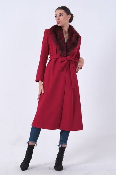 Feminist Red Stamp Coat - Mobile and Fur Lined0108070
