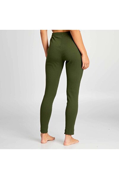 KIABI Ribbed knit trousers GREEN