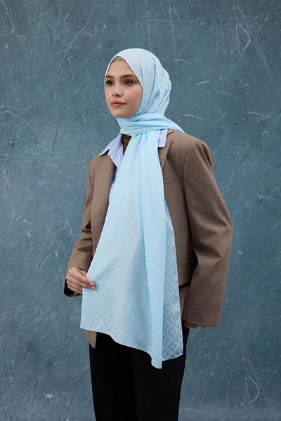 İpekhan Şal Jacquard Silky Baby Blue - Toamna Iarnă 9019-15
