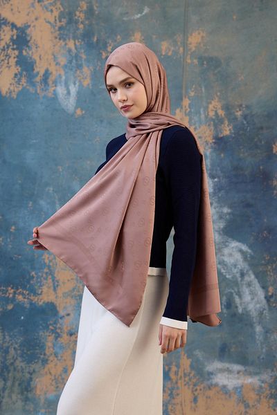 İpekhan Σάλι Milk Coffee Silky Jacquard - Φθινόπωρο Χειμώνας 9018-23