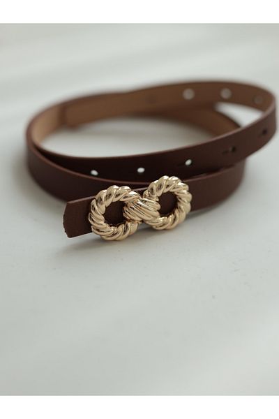 ZR Accessory Λεπτή γυναικεία ζώνη σε χρυσό χρώμα με αγκράφα, ζώνη παλτό, ζώνη πουκάμισου, ζώνη φορέματος