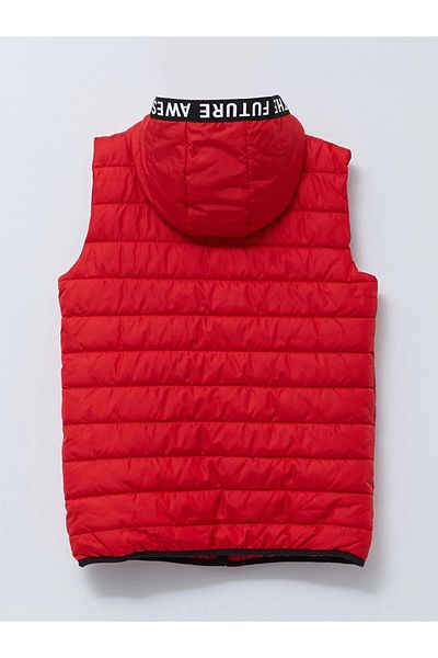 LC Waikiki Lcw Kids Red Hooded Printed Boy's Inflatable Vest