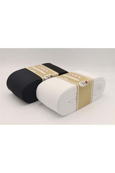 öz-iş Țesătură moale trandafir alb - picioare elastice de 8 cm, 10 m aur