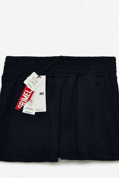 GRIMELANGE Γυναικείο πλεκτό σορτς MIRJETA Relaxed Fit Navy Blue