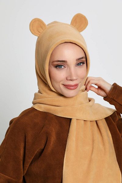 Aisha's Design قبعة صوف نسائية - قبعة شتوية بغطاء للرأس وطوق للرقبة وأذنين، B-83PL