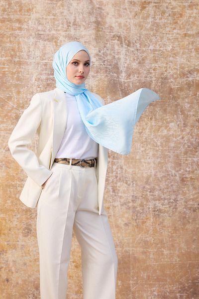 İpekhan Şal Jacquard Silky Baby Blue - Toamna Iarnă 9020-15