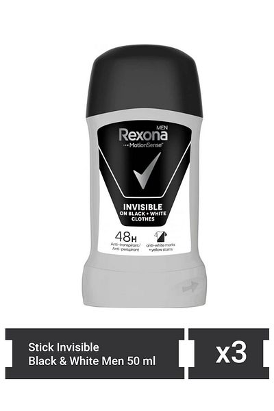 Rexona Stick Invisible black & white Men 50 ml  x 3 pieces