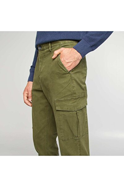 KIABI Multi-pocket slim-fit trousers KHAKI