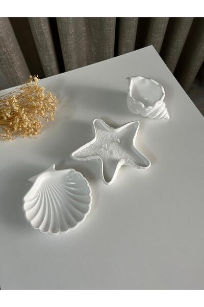 Dekoratif 3 lü Set , inci Tozu Vanilya Kokulu, Mumluk, Takı Tabağı