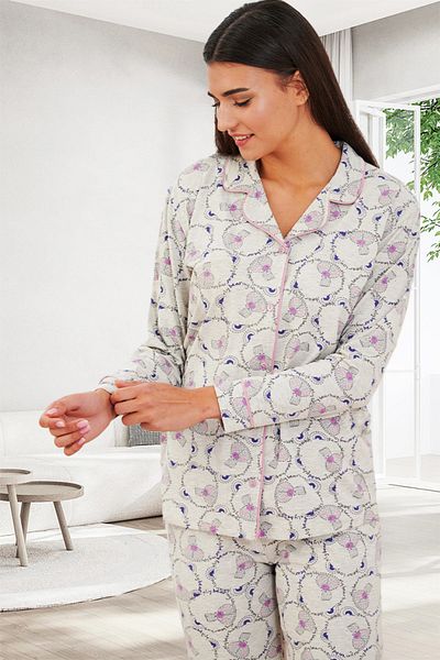 Bella Linda Buttoned Cotton Women's Pajama Set