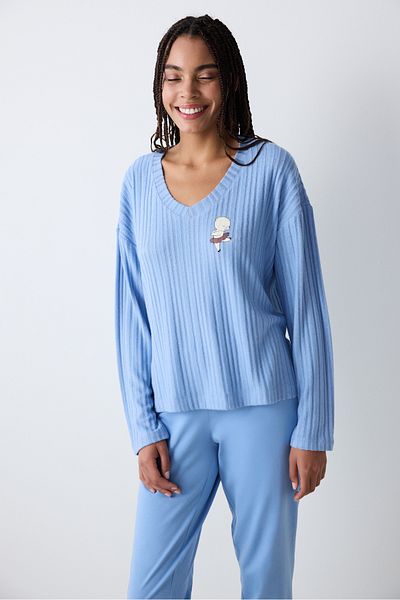 Penti Set de pijamale cu pantaloni albastri Bearlerina