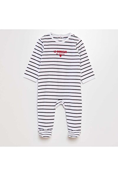 KIABI بيجامة نوم قطنية باللون الأبيض