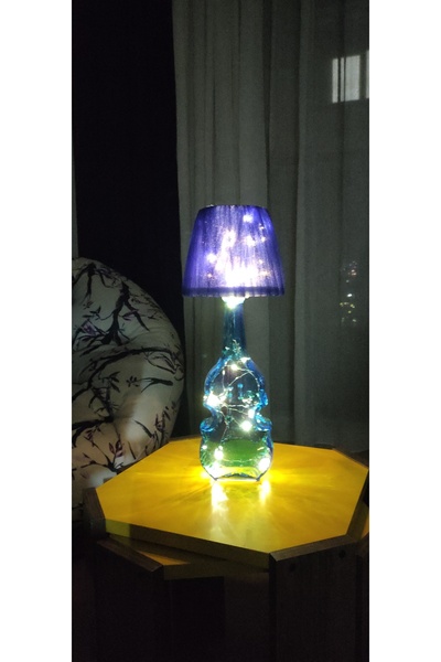 Hobby Decorative Glass Bottle Lampshade, Violin Look Lighting Lampshade Upholstered with 3Mt Fairy Led