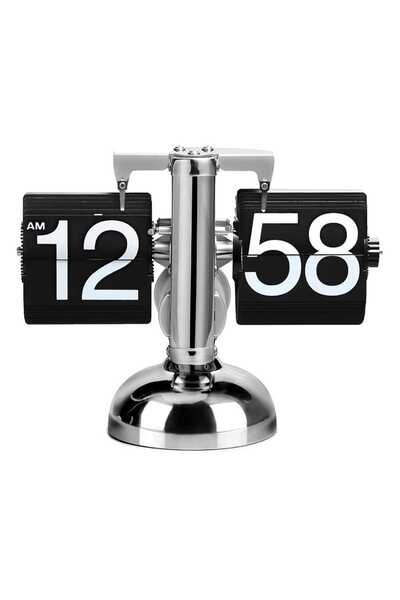 Asfal Masaüstü Mekanik Saat, Vintage Minimalist Masa Saati, Hediyelik Şık Çel...