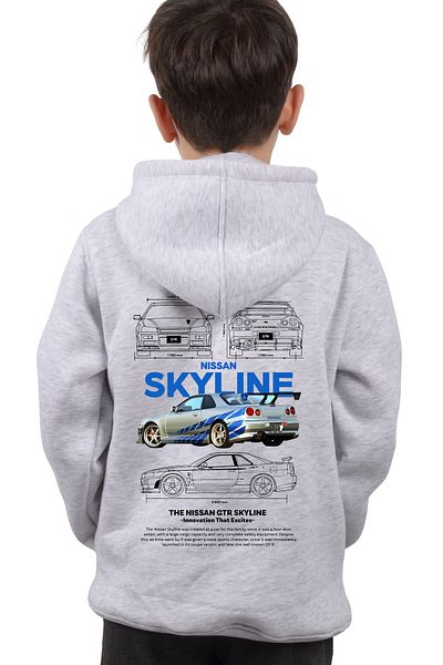 Uniquetex Детски суитшърт Skyln - Суитшърт с щампа на кола