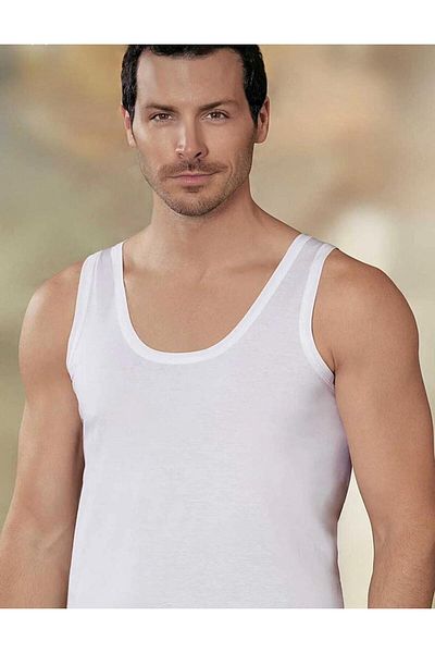 Şahinler *****Şahinler, 6 Pack Combed Cotton Men's Wide Strap Undershirt.
