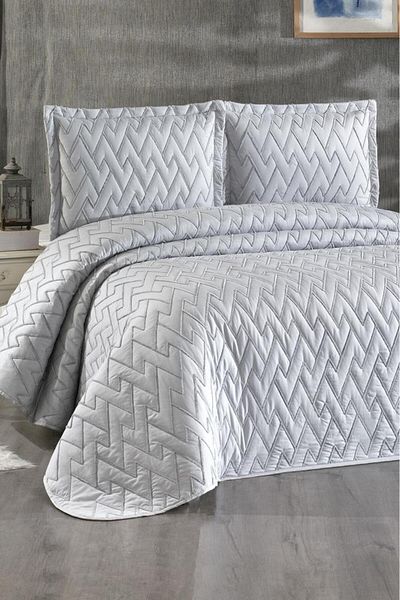 Çeyiz Diyarı Maria Quilted Double Bedspread 230X240 Gray