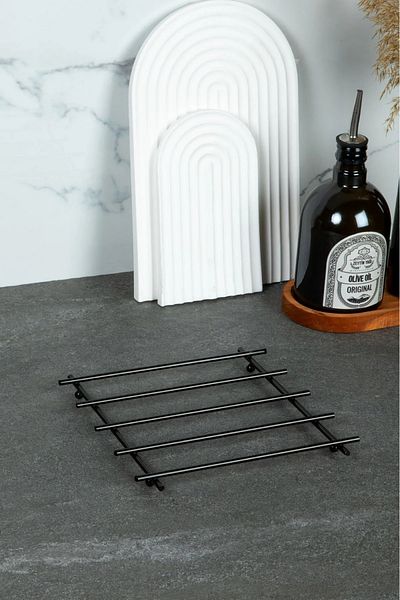 VENON Black Modern Trivet - Tableware and Table Elegance, Teapot Bottom Pot Protection