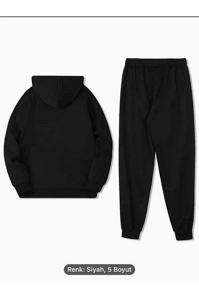NEW TRENDY COLLECTİON Ανδρικό σετ φούτερ και φούτερ με κουκούλα με γεωμετρική στάμπα Los Angeles