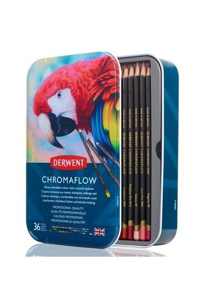 Derwent Chromaflow 36 Pieces Metal Box New
