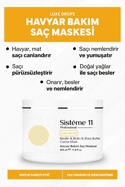 Sistéme 11 Sisteme 11 Havyar Saç Bakım Maskesi 350 ml