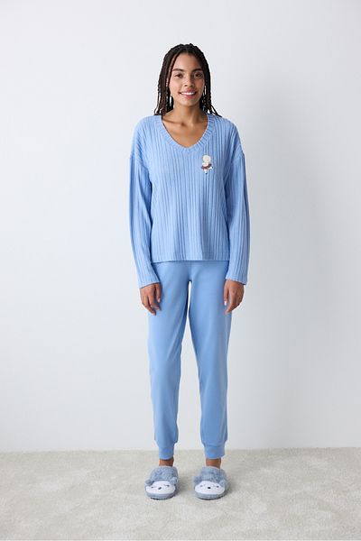 Penti Set de pijamale cu pantaloni albastri Bearlerina