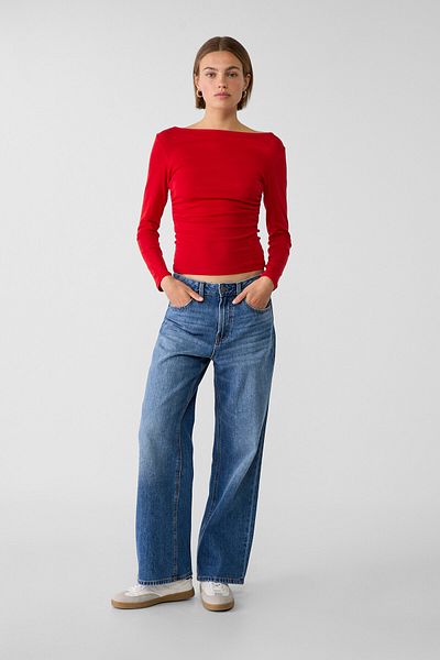 Stradivarius تي شيرت بأكمام طويلة ورباط
