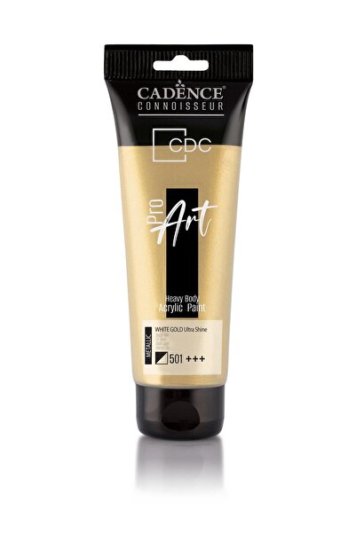 Cadence PROART HEAVY BODY METALİK ULTRA PARLAK AKRİLİK BOYA PRD-501 BEYAZ ALT...
