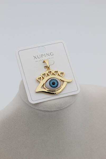 XUPING JEWELRY Stil Incisi/Xupıng Jewelry 14 Ayar Altın Kaplama Göz Kalpli Charm