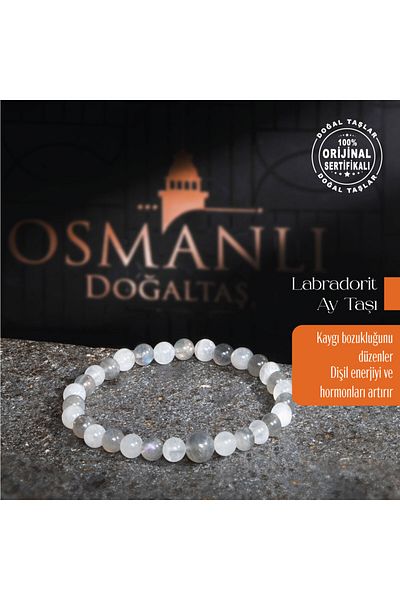 OSMANLI DOĞAL TAŞ سوار من الحجر الطبيعي المعتمد من حجر القمر الأصلي