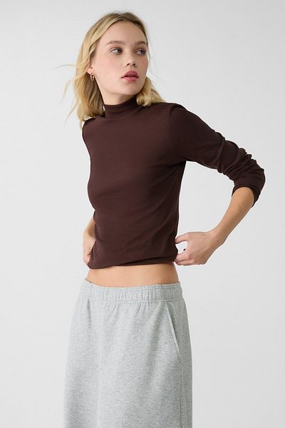 Stradivarius Stand Collar T-Shirt